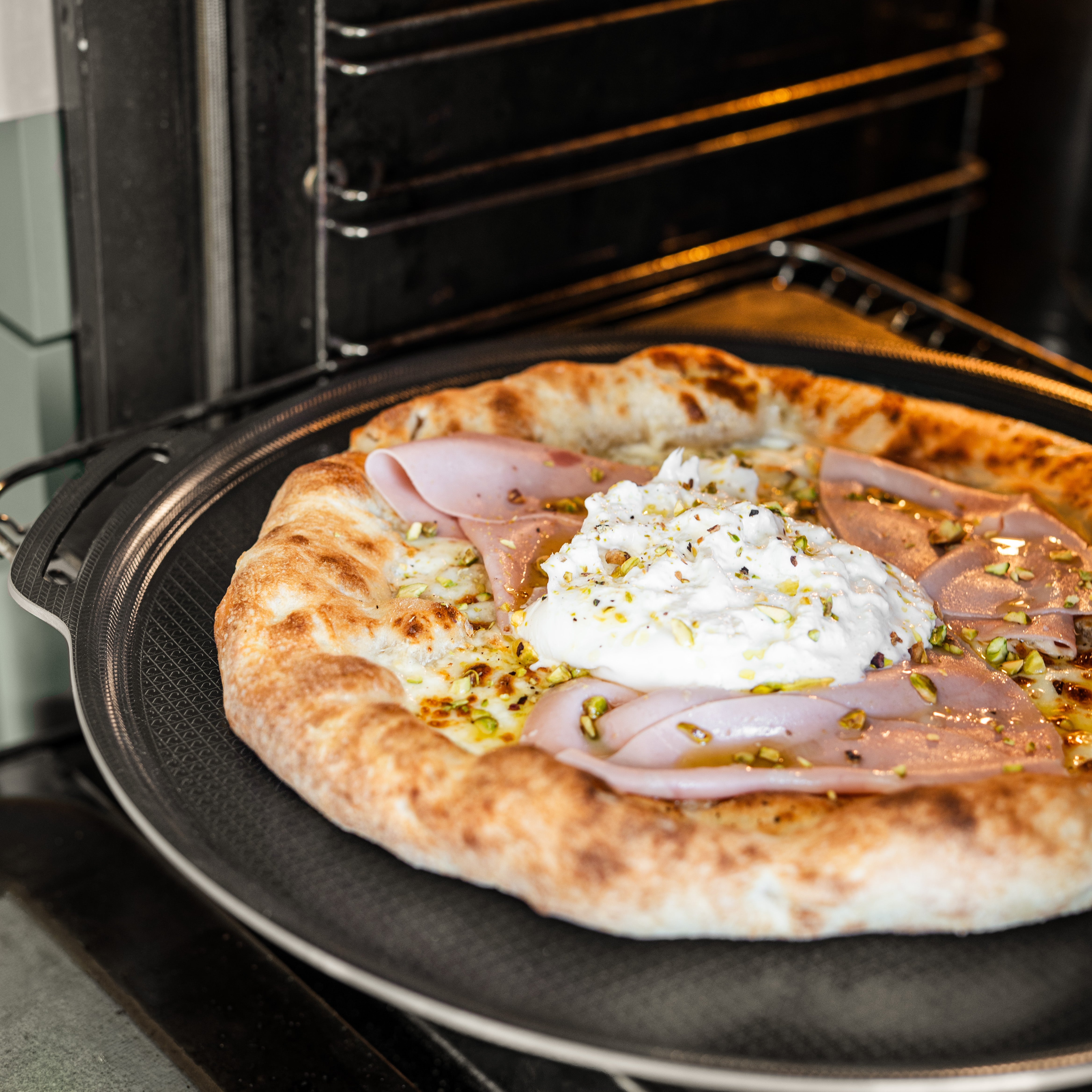 Pizza- og grillplade + burger smasher